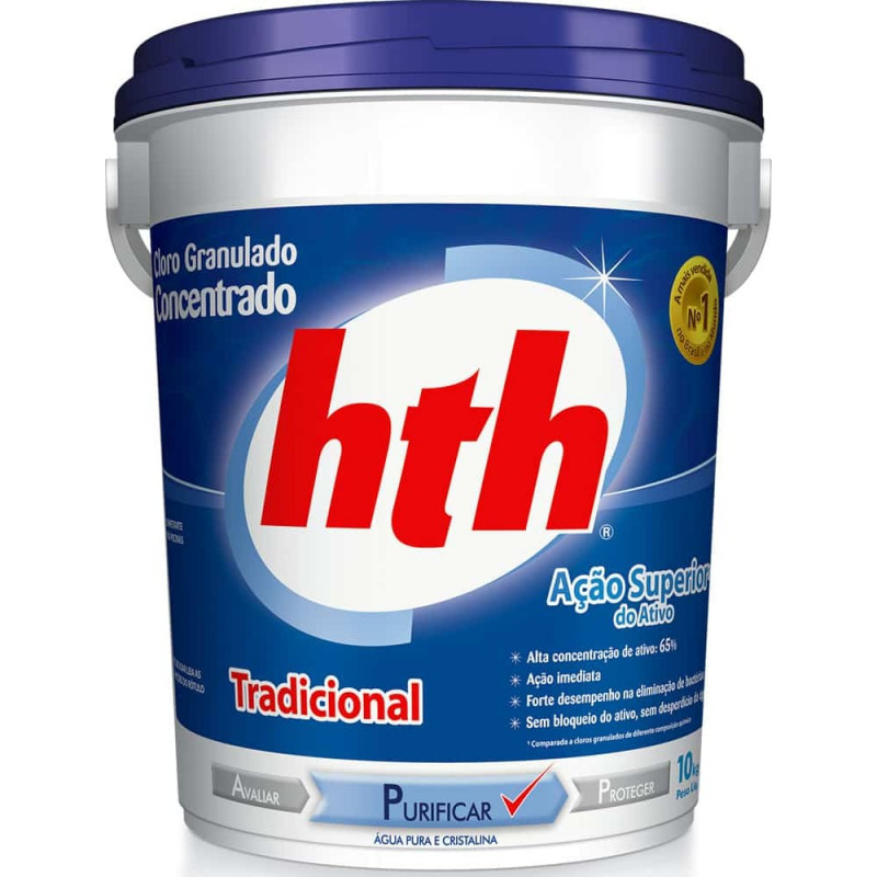 Cloro hth Hipoclorito Tradicional 65 balde 10kg